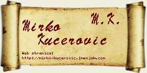 Mirko Kućerović vizit kartica